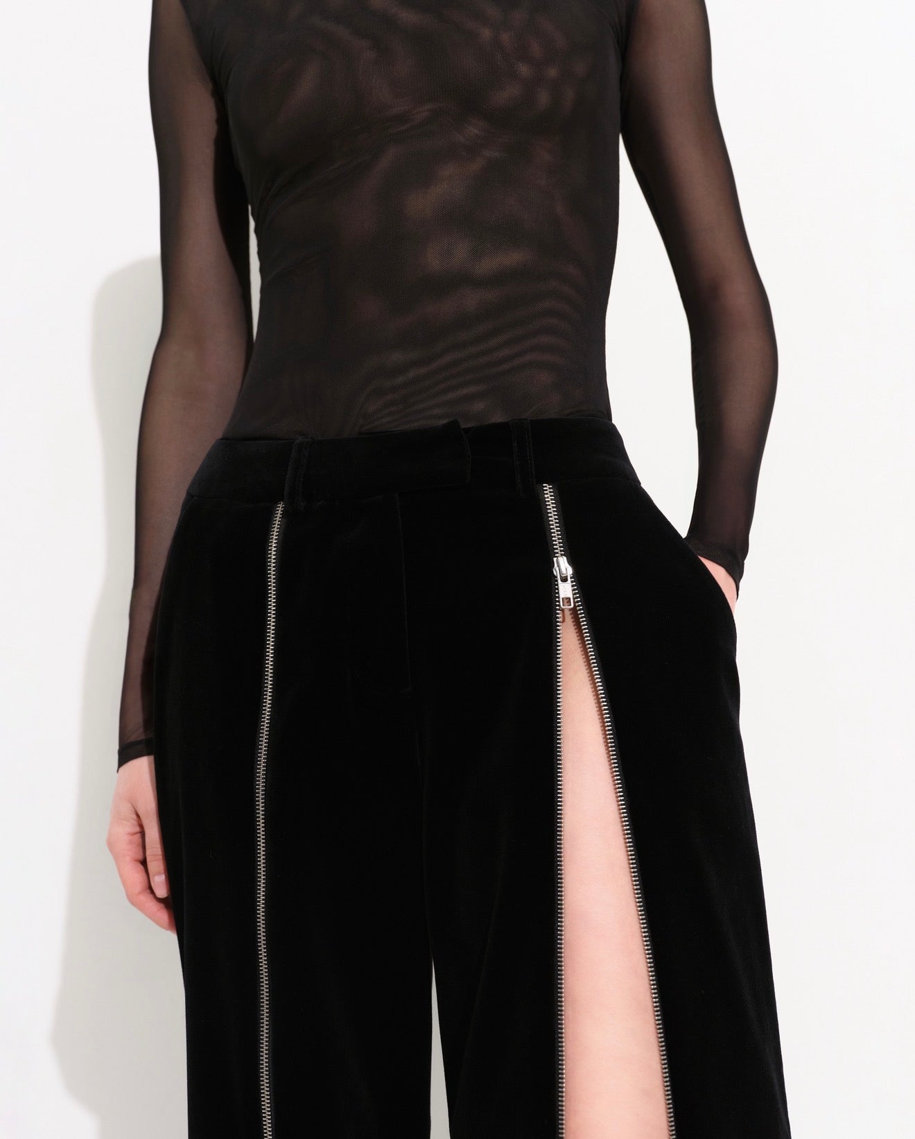 Velvet Zip Trousers